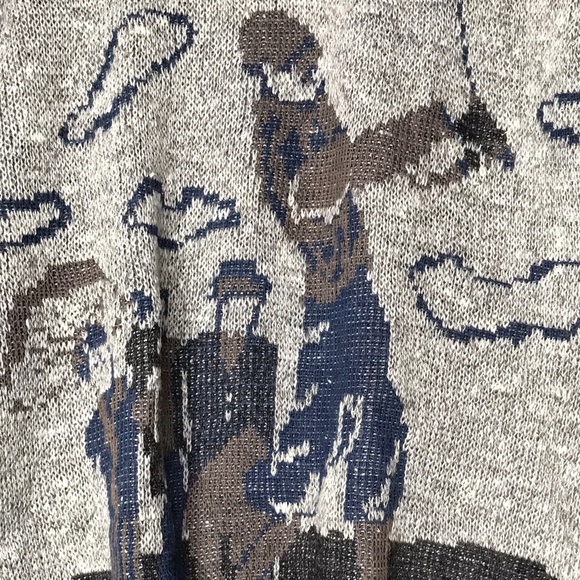 Harry Rosen Vintage Golf Sweater Wool Alpaca Blend Knit Crew Neck Men's Medium - Picture 3 of 11